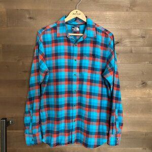 THE NORTH FACE Lightweight Flannel Herringbone Check Plaid Shirt Sz M